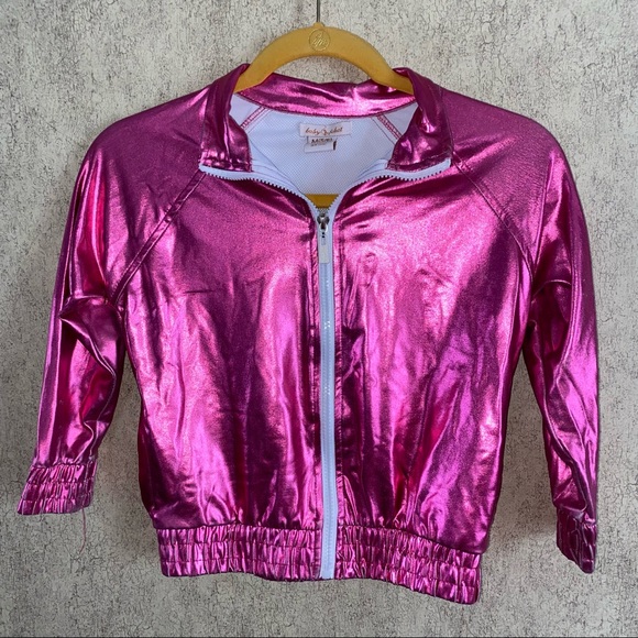 💎 Baby Phat Pink Metallic Quarter Zip Jacket - Picture 1 of 6